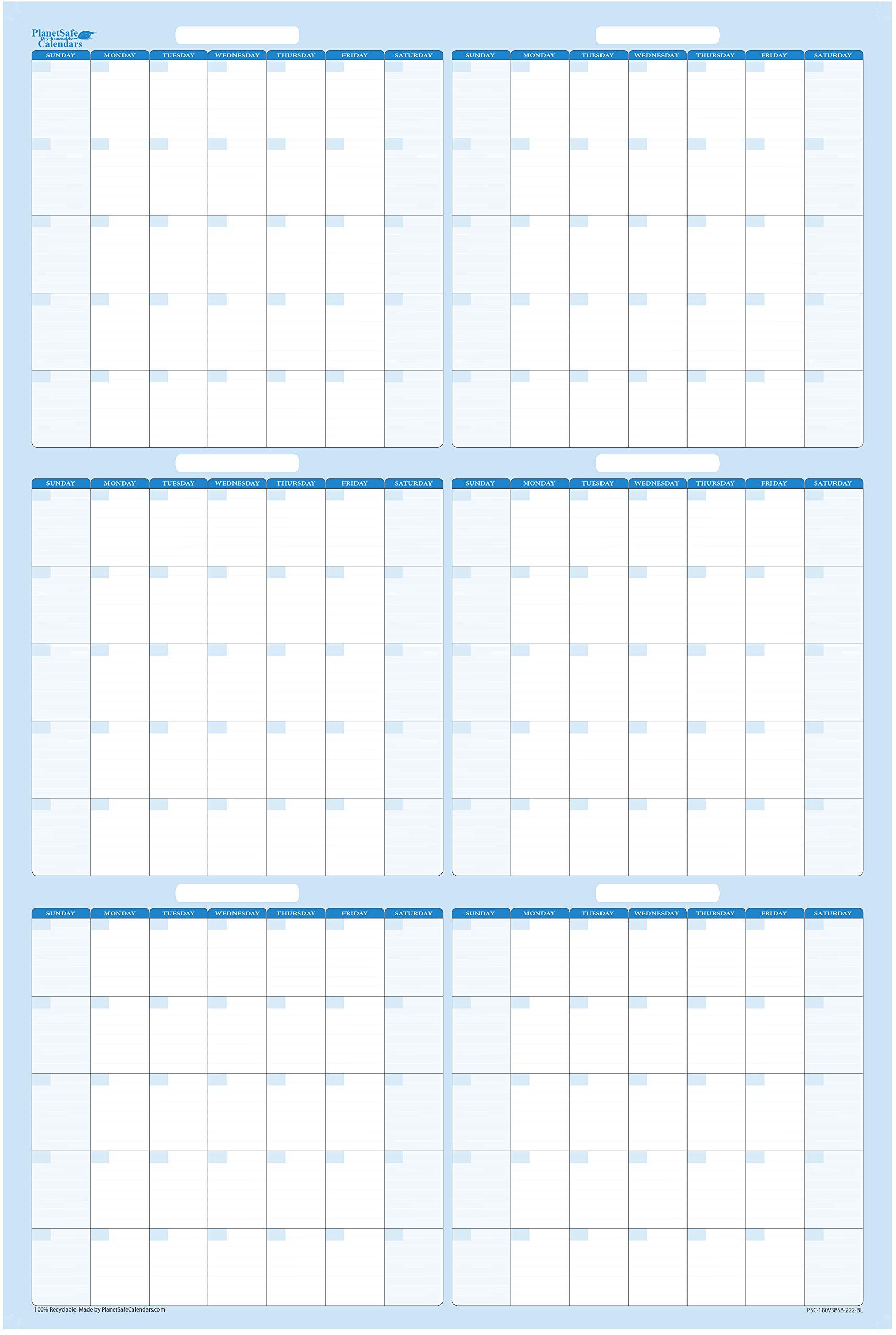 36 X 24 Earth Green 180 Day Vertical Dry Erasable | Desertcart And Tobago