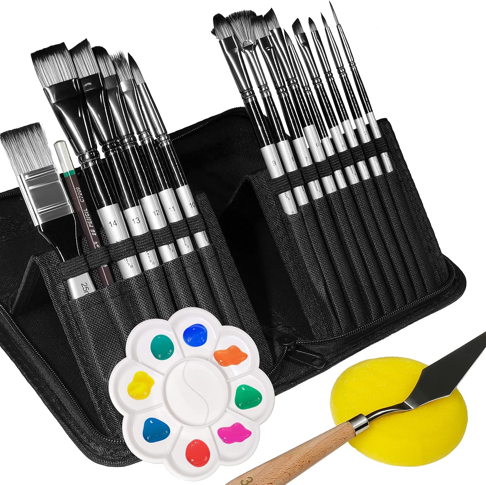Nicpro pennelli per dipingere in miniatur, pennello asciutto, 21