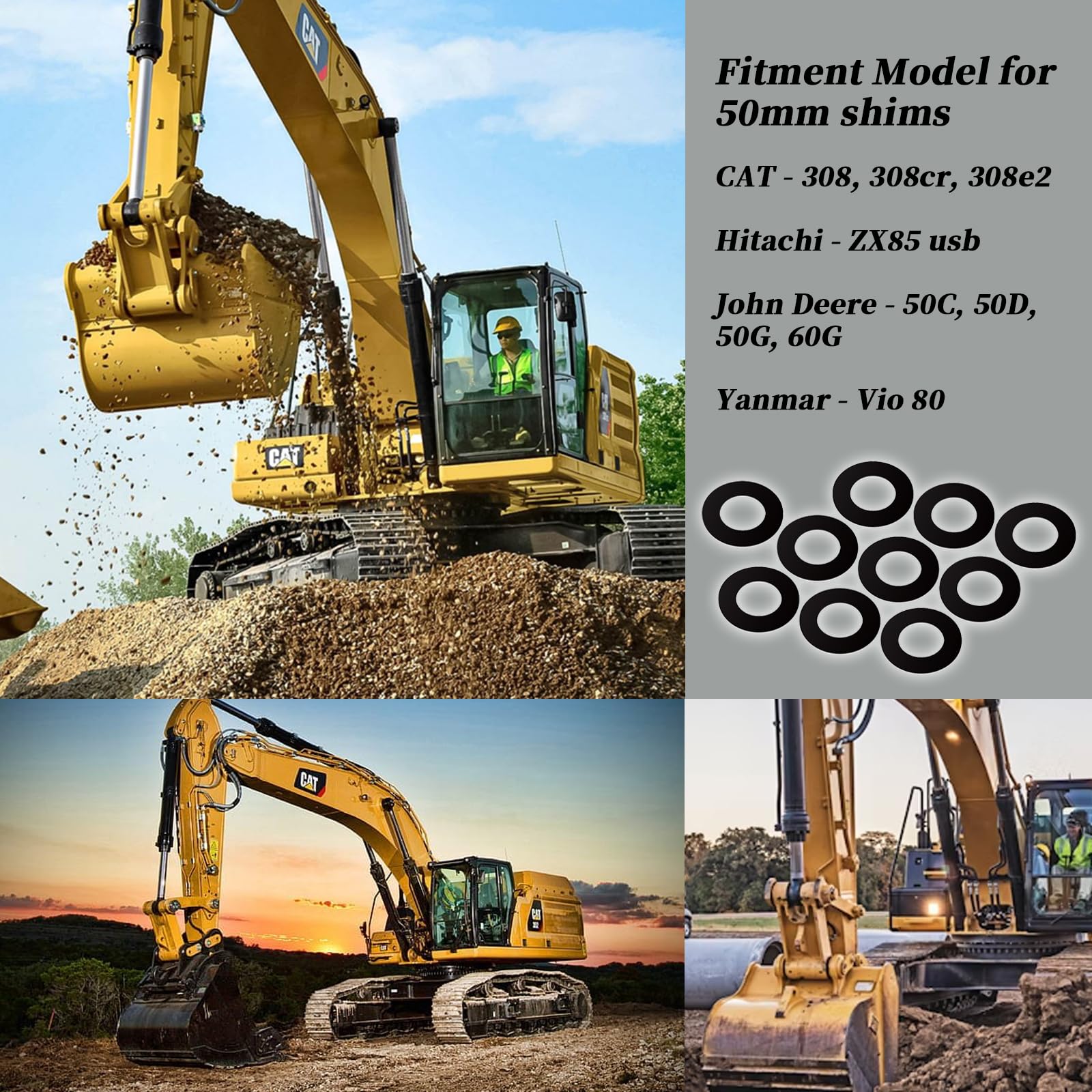 Amazon.com: XYgdhqpt 10PCS 50mm Excavator and Skid Steer