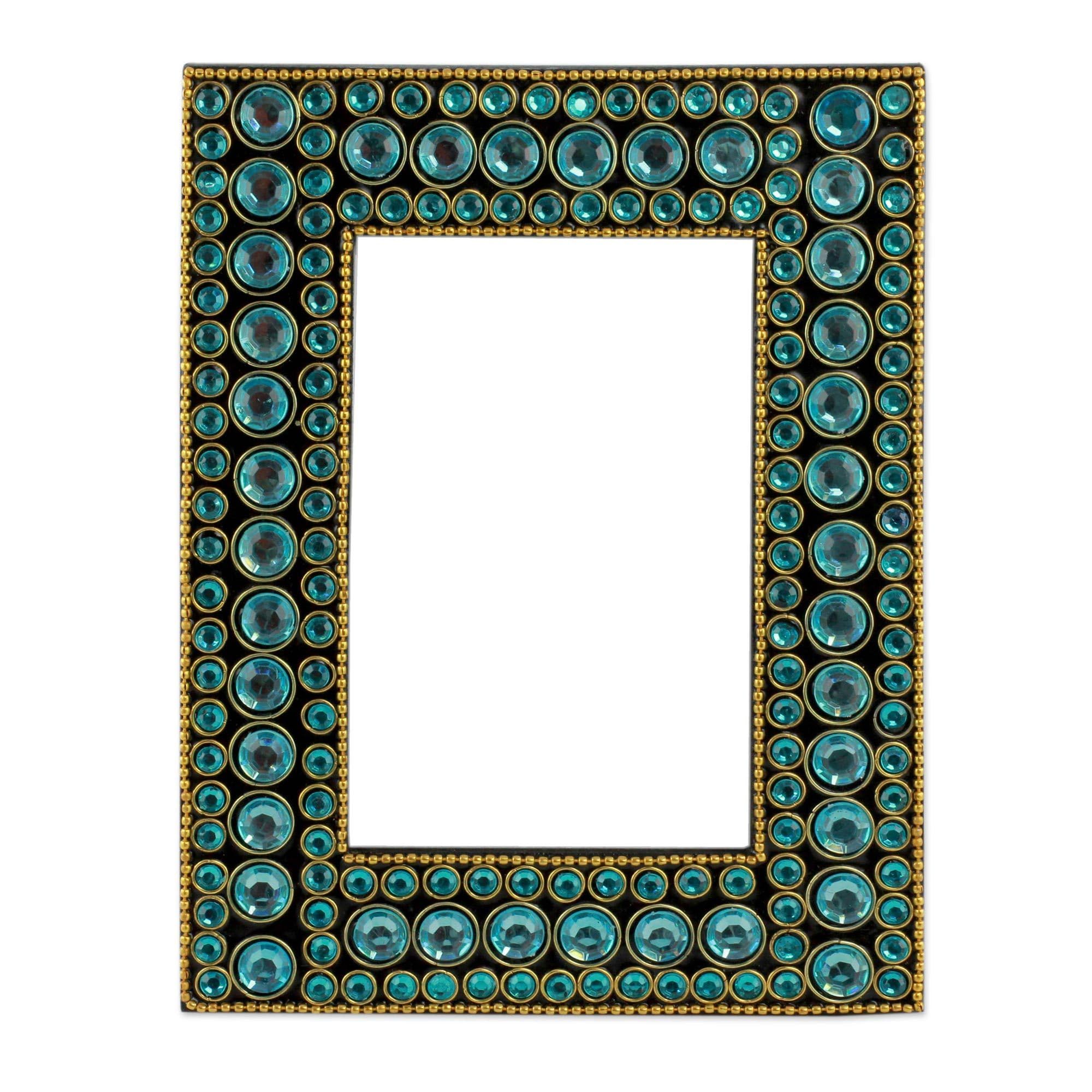 Cadre photo aqua Glitz NOVICA Paré 4 x 6 idée cadeau maison