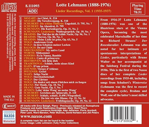 Miniatura 2 de Lotte Lehmann-Lieder Vol