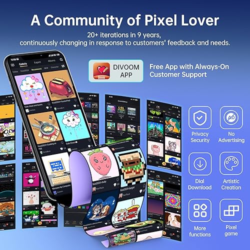 Miniatura 6 de Divoom Times Gate Cyberpunk - Reloj digital con control inteligente de aplicación, conexión WiFi, pantalla LED RGB, tablero personalizado, arte de