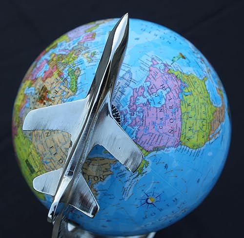 Miniatura 9 de Globo educativo con jet para aprendizaje y decoraciones. Globo mundial de escritorio con jet para estudio y oficina con aumento libre.