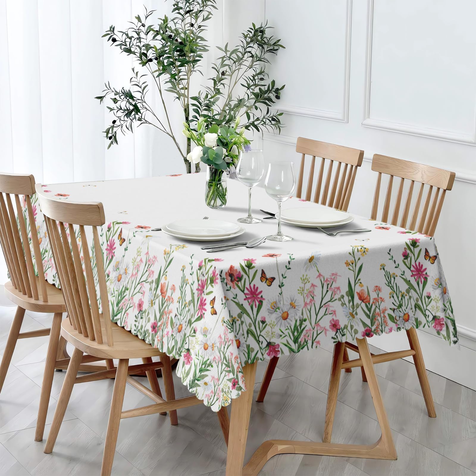iEvery Spring Summer Floral Tablecloth Wipe Clean - Image 2