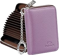 Vista 43 de FurArt Cartera con Cremallera para Mujeres, Cartera con Bloqueo RFID para Tarjetas de Crédito, Portador de Tarjetas de Presentación, Cartera Llavero