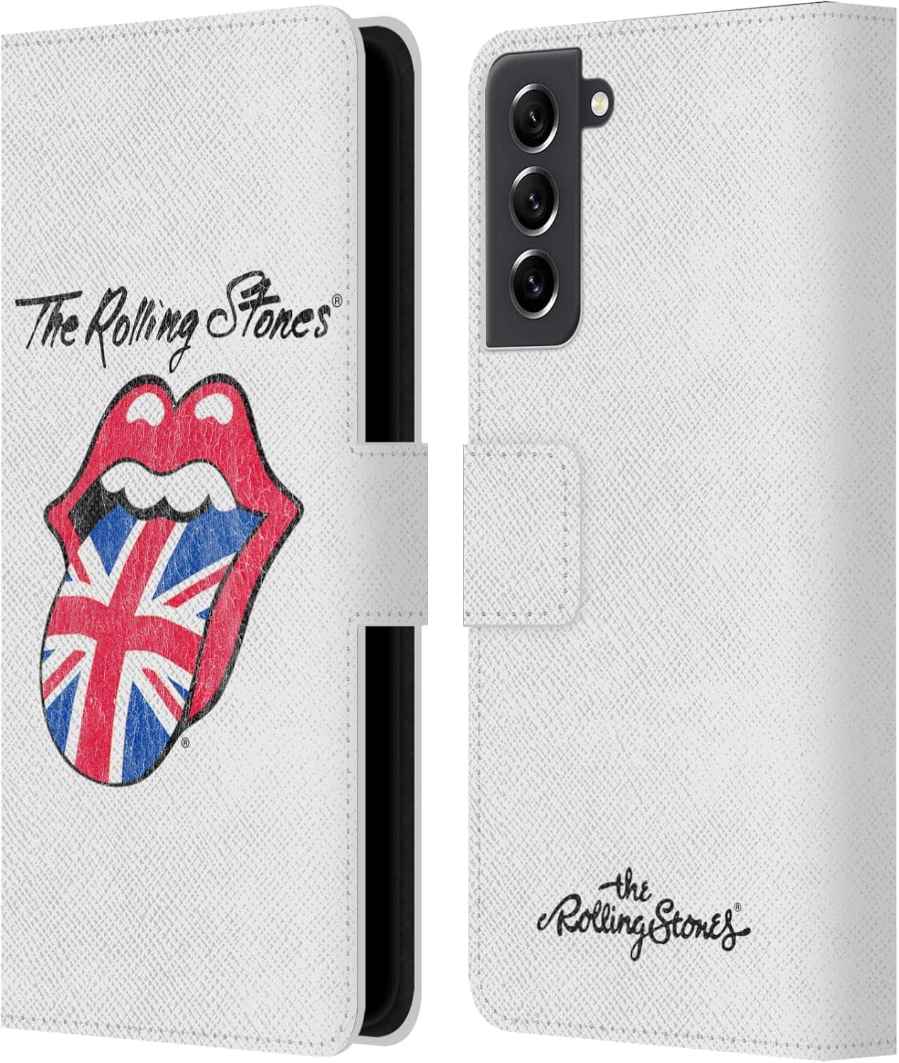 Head Case Designs Officially Licensed The Rolling Stones UK Tongue Key Art Leather Wallet Case Compatible with Samsung Galaxy S21 FE 5G