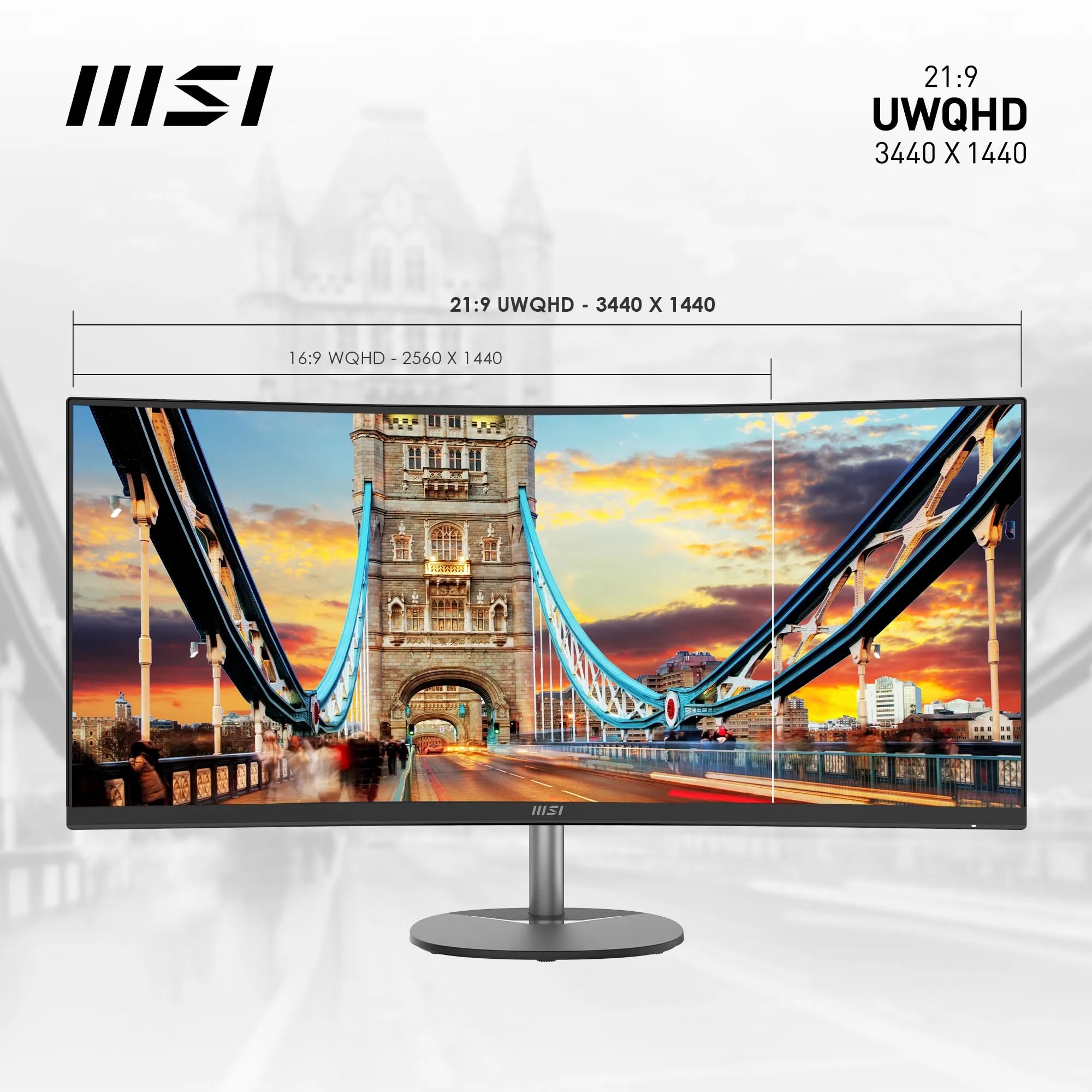 Msi Pro Mp341cqde Computerbildschirm 86,4 Cm (34") 3440 X 1440 Pixel Ultrawide Quad Hd Schwarz (9s6-3pb2cT-005)