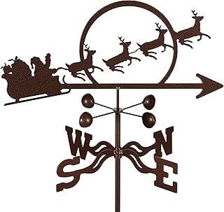 EZ Vane Steel Santa Weathervane 21â€ Height, Includes Metal Roof Mount, Wind Cups & Brackets | Hand-Crafted and Family-Owned, Made in The USA with Triple Powder Coating, Limited