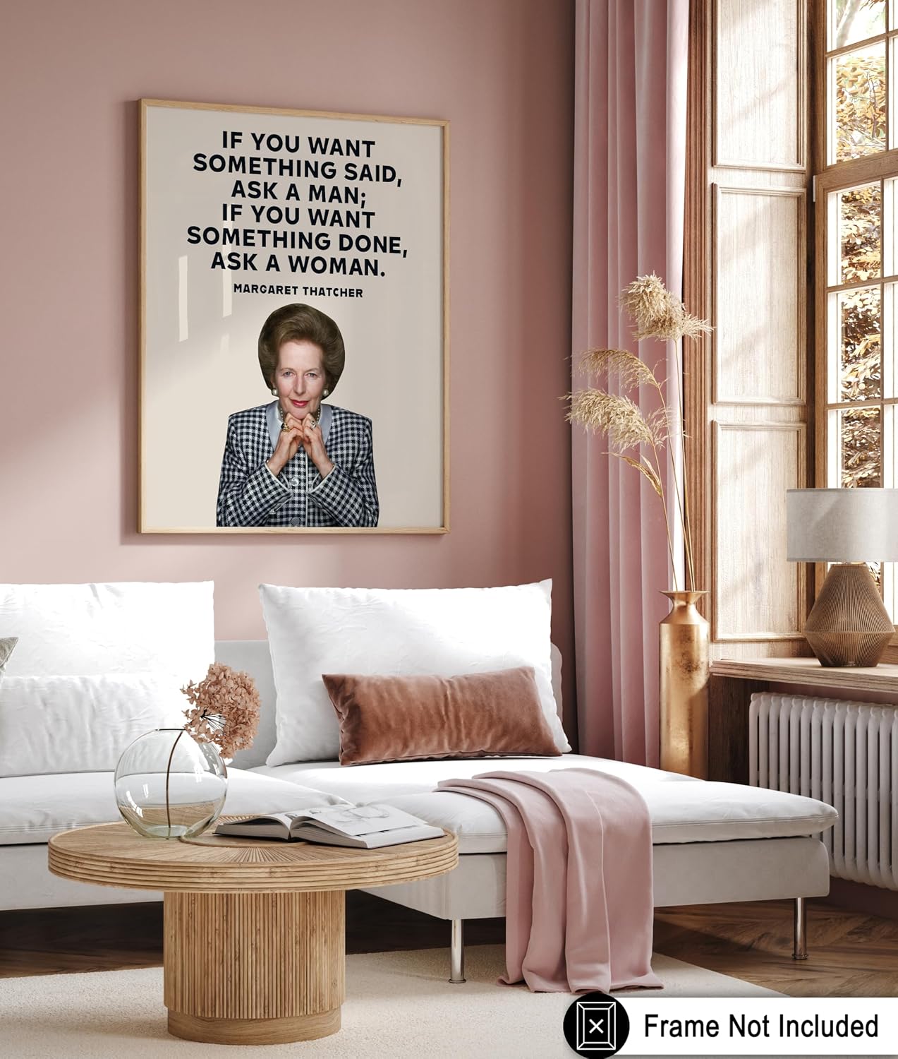 Poster Master If You Want Something Done Ask A Woman Poster - Margaret Thatcher Print - Motivational Quotes Art - Gift for Men & Women - Inspiring Decor for Bedroom or Office - 8x10 UNFRAMED Wall Art