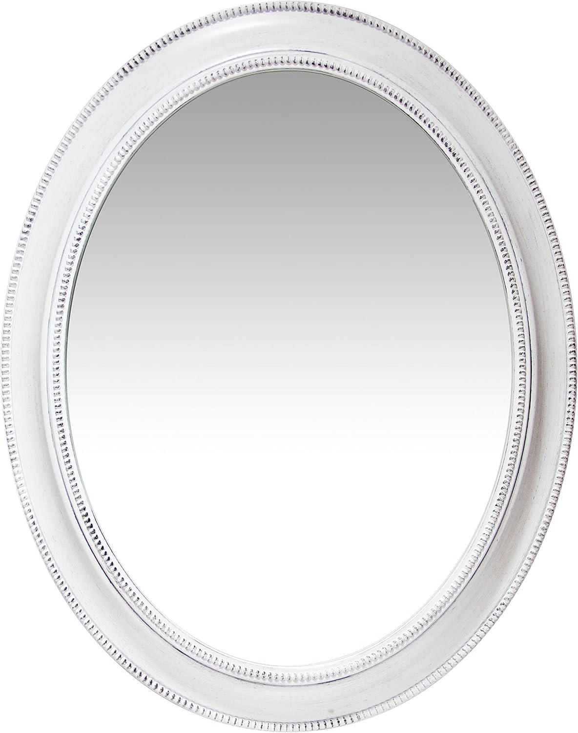 Infinity Instruments Sonore 30 inch by 24 inch Decorative Oval Bathroom Vanity Hanging Mirror Oval Decor Large Beaded Accent Framed Wall Mirror (Black)