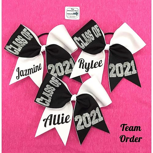 Miniatura 4 de "Class of" Senior Tick Tock Cheer Hair Bow - Regalos de graduación