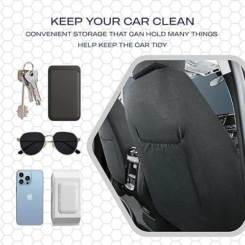 Miniatura 8 de Skechers Fundas de asiento de coche de espuma viscoelástica, fundas de asiento gruesas de malla Air Cool, juegos completos de asientos de coche