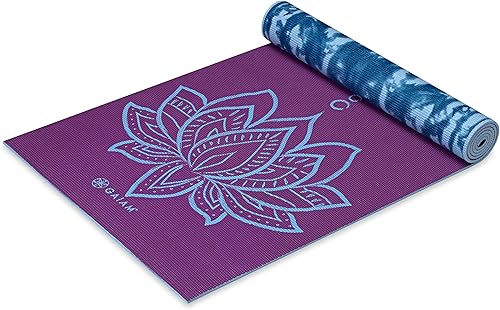 Vista 17 de Gaiam tapete de yoga prémium, estampado, extra grueso y antideslizante, de 15/64 pulgadas, para todo tipo de yoga, de pilates y de ejercicios