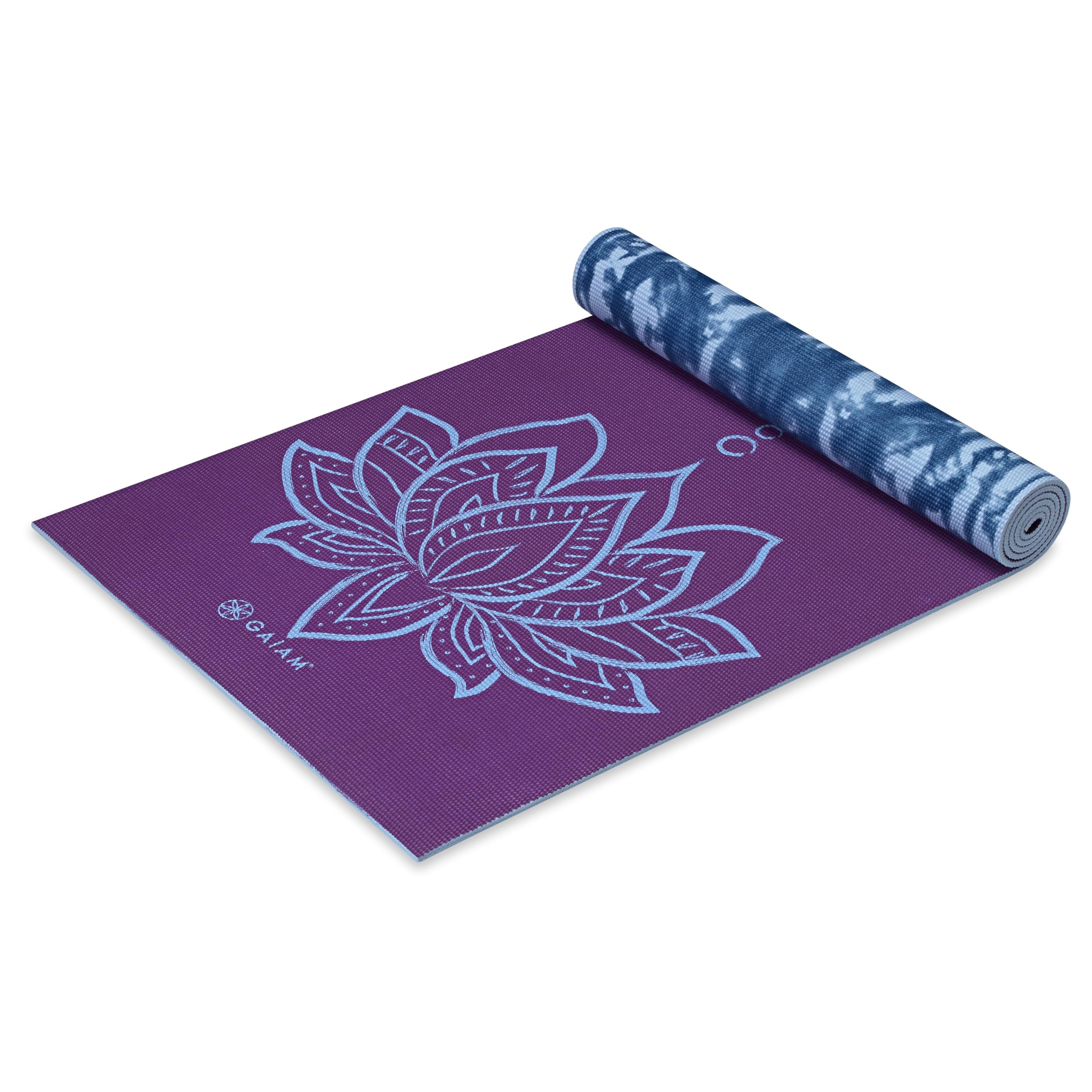 Gaiam Yoga Mat - Premium 6mm Print Reversible Extra Thick Non Slip Exercise & Fitness Mat for All Types of Yoga, Pilates & Floor Workouts (68" x 24" x 6mm Thick)