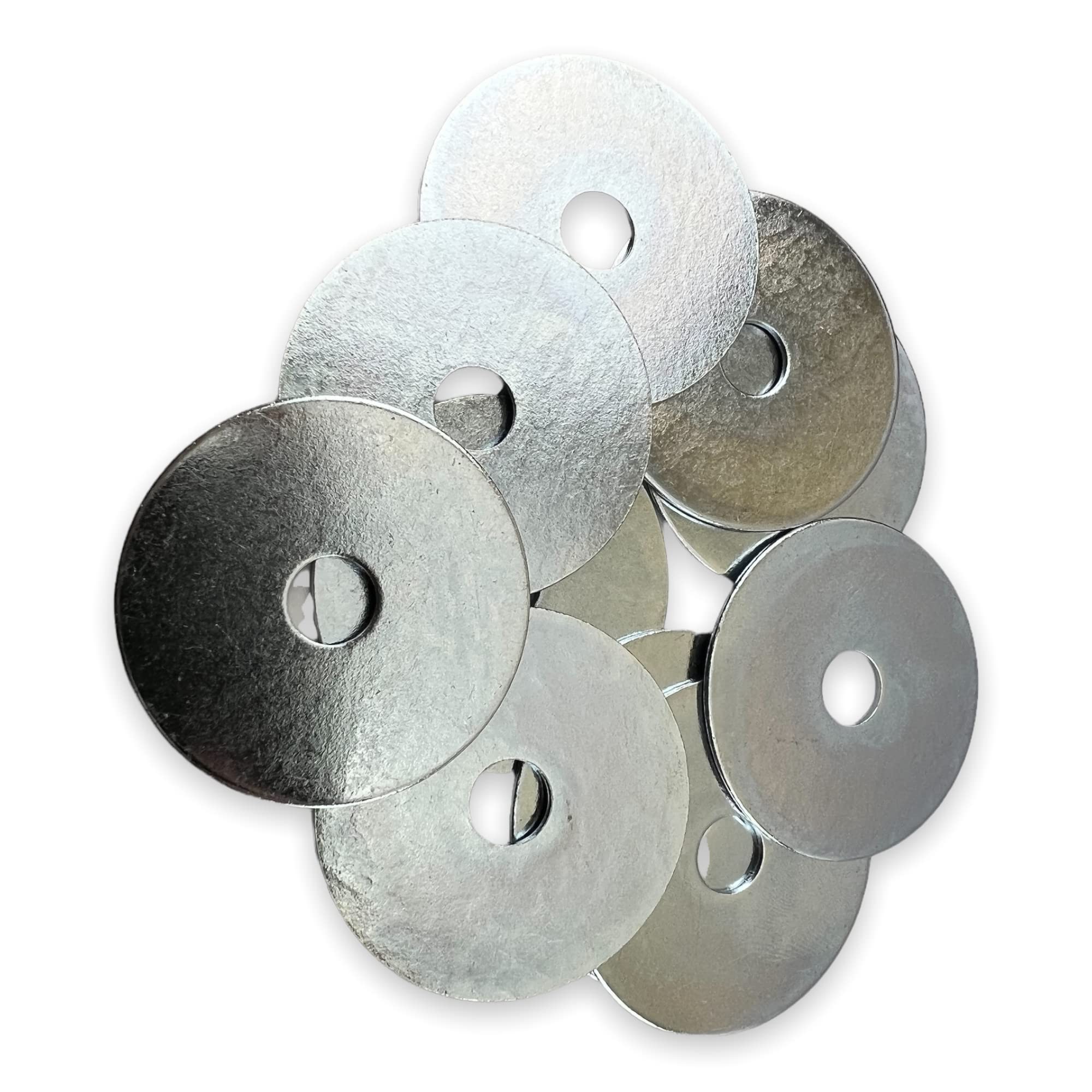 Flat Repair Penny Mudguard Washer (Large OD) Bright Zinc Plated Steel Heavy Duty (M12 x 50 BZP Penny Washer)
