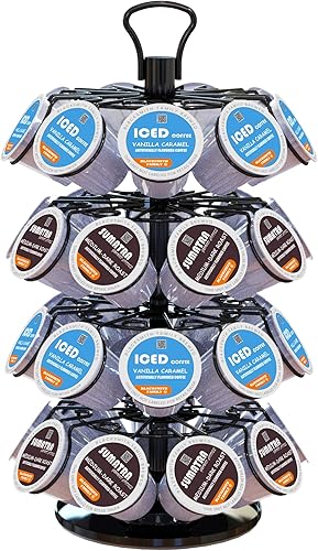 Carrusel de cápsulas de 36 K con diseño de fácil montaje, soporte para tazas K, soporte para tazas K, carrusel de taza K, soporte organizador de