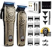BESTBOMG BS-807E Professional Cordless Hair Clippers & Trimmer Set for Men - Barber Fade Kit with 220min Battery, Bronze