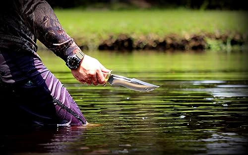 Miniatura 8 de Kratos ZF9 Bowie Knife  Hecho a mano  Acero inoxidable 440 endurecido de 13.25 pulgadas  Funda de cuero  Caza al aire libre, bushcraft, deshuesado y