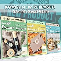 Vista 9 de Koala Round Labels 2 Inch, Matte Waterproof Printable Circle Stickers for Inkjet and Laser Printer, 240 Circle Labels for Brand Logo, Bottle, Jar