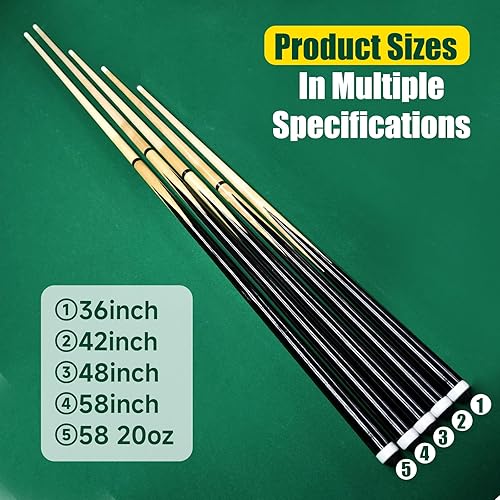 Miniatura 7 de Palos de Billar HMQQ  Tacos de 42"48"58" con Punta de Cuero de 13mm  17oz18oz Estándar o 20oz Pesado  Juego de 2 o 4  Palos de Pool Duraderos de 2