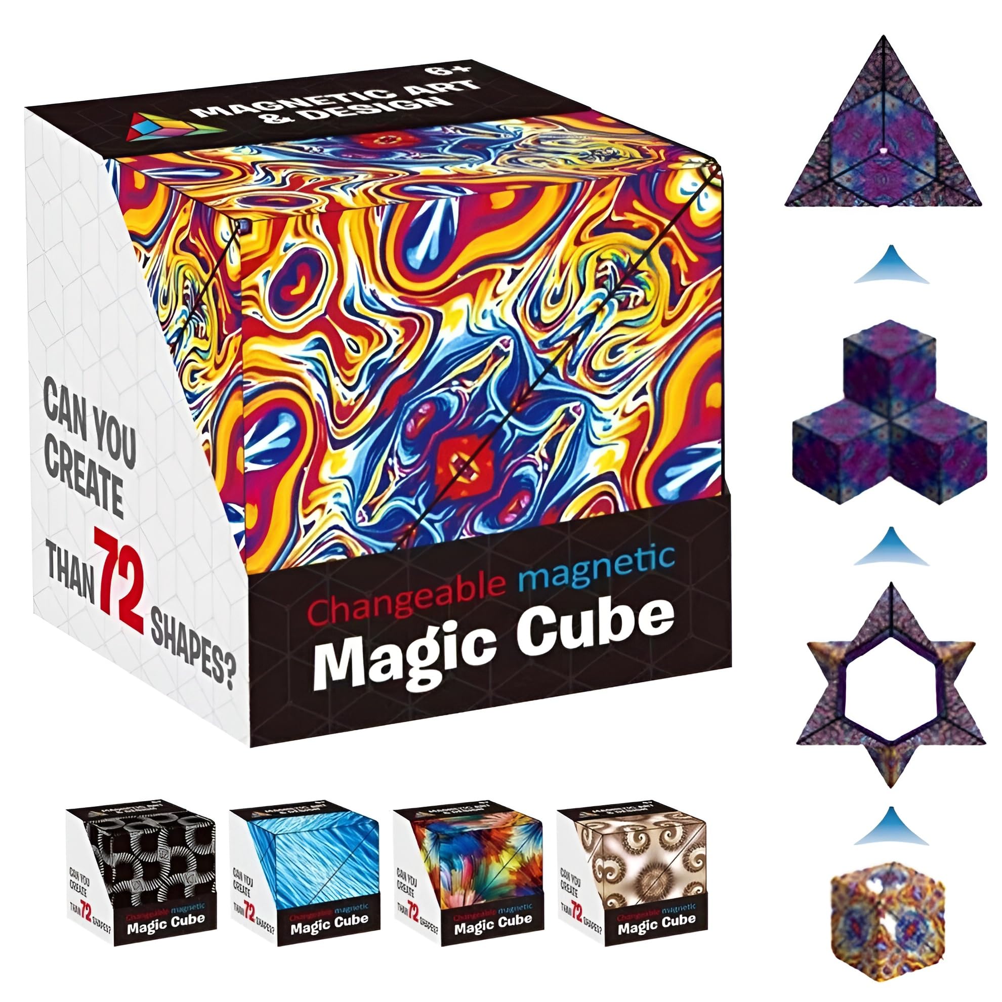 SQUIDSY 3D Magnetic Cube Shape Shifting Box Geometric Puzzle Creative Fidget Toy Mind-Challenging Fun Game Magnetic Cube 70 Shapes Magic Cube for Kid Montessori Decompression Toy (B0CQTJ2H67) Amazon Price History, Amazon Price Tracker