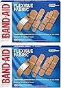 BAND-AID Brand Flexible Fabric Adhesive Bandages with Memory-Weave Fabric, Quilt-Aid Comfort Pad & Hurt-Free Pad; Wound Care for Minor Cuts, Scrapes, & Wounds, Assorted Sizes, 2 x 100 Count