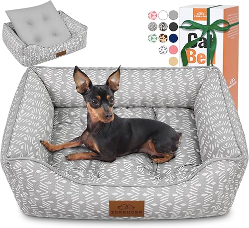 Miniatura 25 de Cama rectangular para perros y gatos, para mascotas, regalo para cachorros y gatitos, lavable a máquina, sofá cama mullido calmante para mascotas