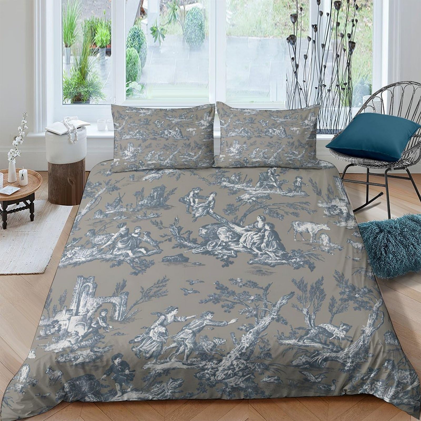 Ctjqhvkz Style-1 3D Printed Forest Landscape Fitted Sheet Microfiber Soft Breathable Botanical Scene Mattress Cover Bedroom Decor Single（135X200cm）