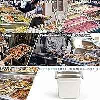 Vista 78 de CURTA Paquete de 6 cubiertas de sartén de mesa de vapor de tamaño 1/4 con asa, NSF, tapa de bandeja de hotel, tapa de comida de catering