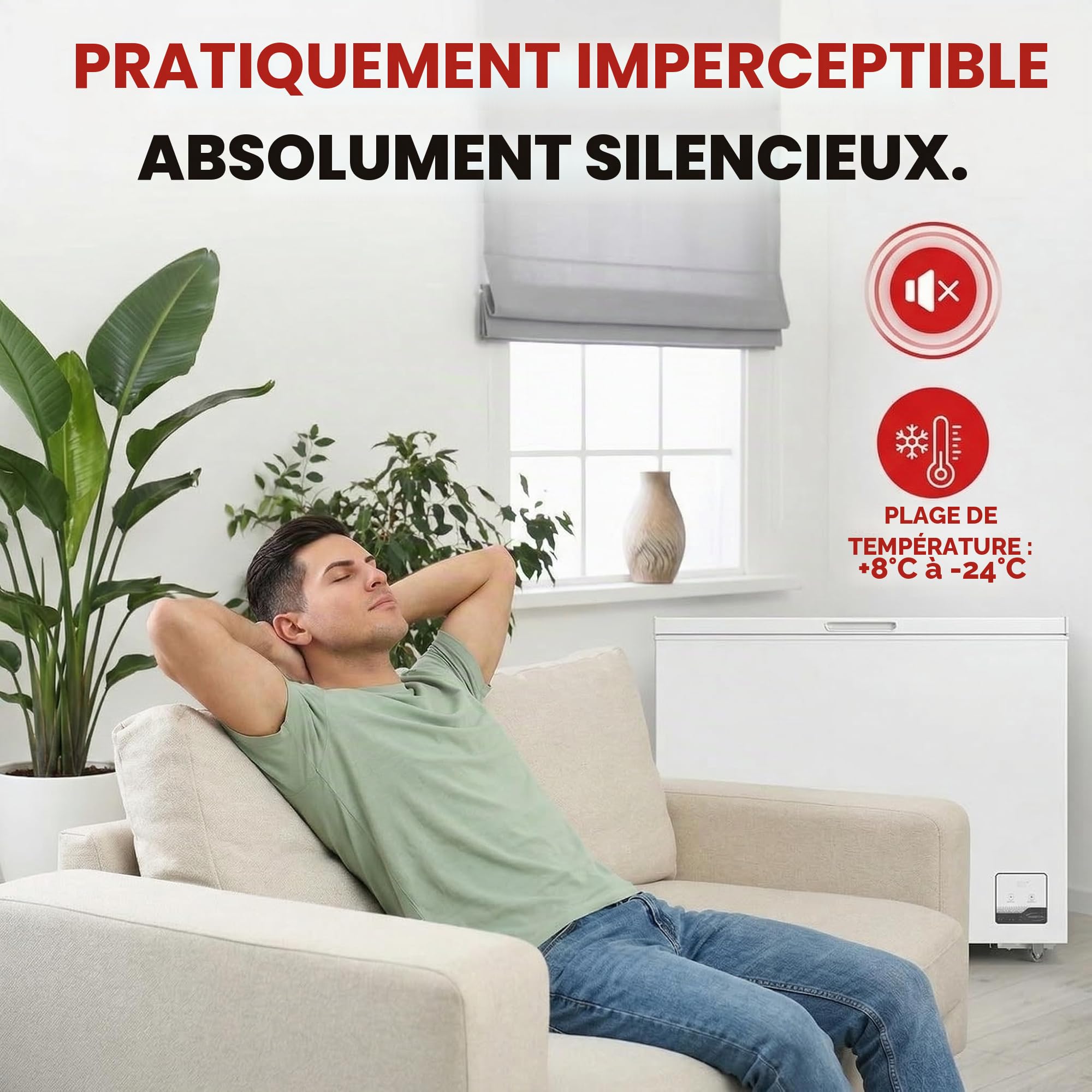 PKM GT300E Congélateur 299 L 41 dB Double Mode Réfrigérateur Congélation 4 Étoiles