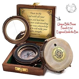 Trust in The Lord -Proverbs 3: 5-6 Engraved Compass Hiking Survival -Military Sighting Compass-Backpacking Navigation Compass -Boy Scout Compass for Kids-Professionals Hikers-Pastor Appreciation Gift