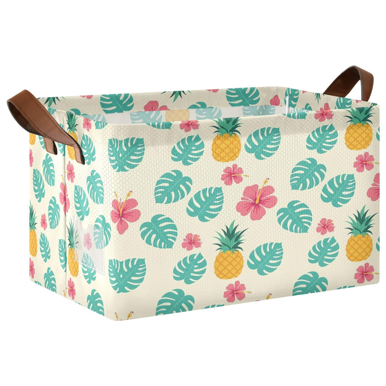 Cgiub Pineapple Storage Basket Waterproof Foldable Storage Bin Baby Laundry Basket Closet Organiser for Nursery Decor Home Organizing
