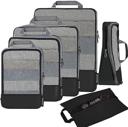 BAGAIL 4 Set/6 Set/8 Set Compression Packing Cubes Travel Accessories