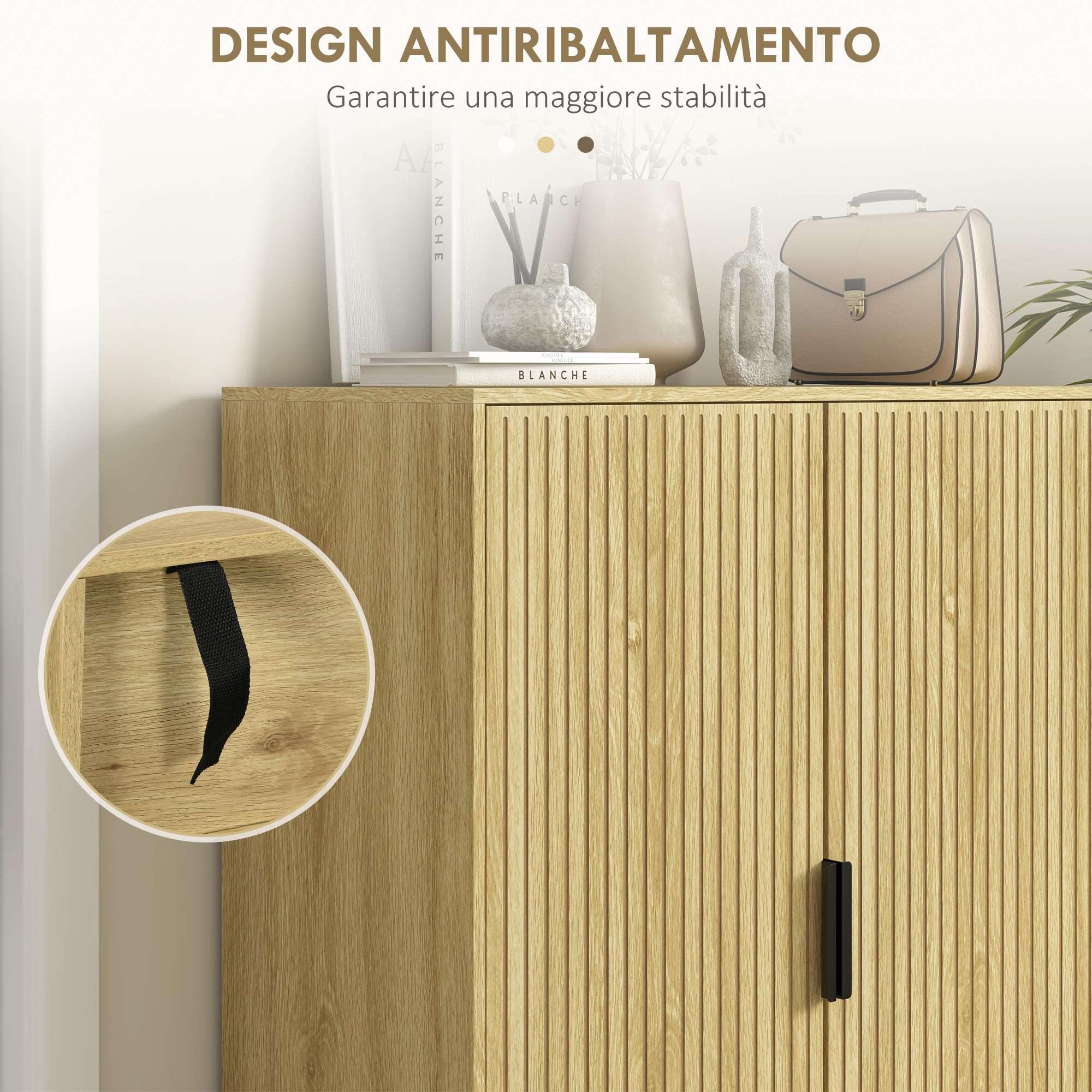 HOMCOM Scarpiera Salvaspazio per 15 Paia di Scarpe 80x38x110cm Rovere | Scarpiera da Ingresso, 4 Ripiani Regolabili, Gambe in Metallo