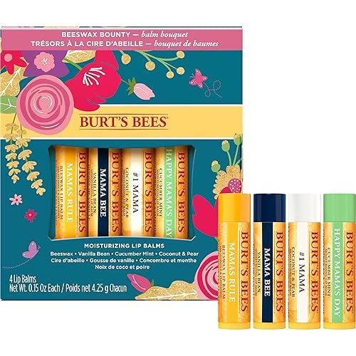 Miniatura 8 de Burts Bees Regalos 4 productos de bálsamo labial juego de primavera de ramo de bálsamo cera de abejas vainilla menta de pepino y pera de coco