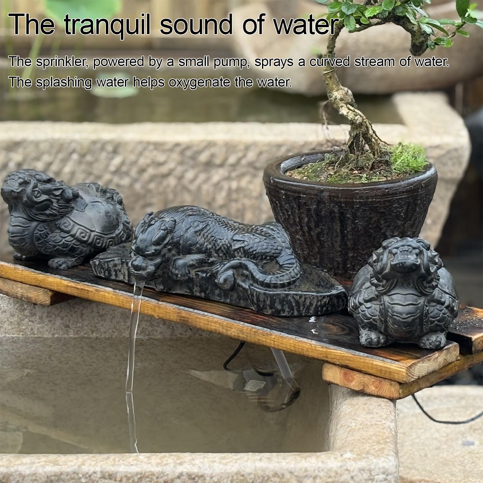 Cracheurs d'étang, Fontaines pour bassins d'animaux, Décoration d'étang Peinte à la Main, Sujet Cracheur pour Donner Vie à Votre Bassin de Jardin