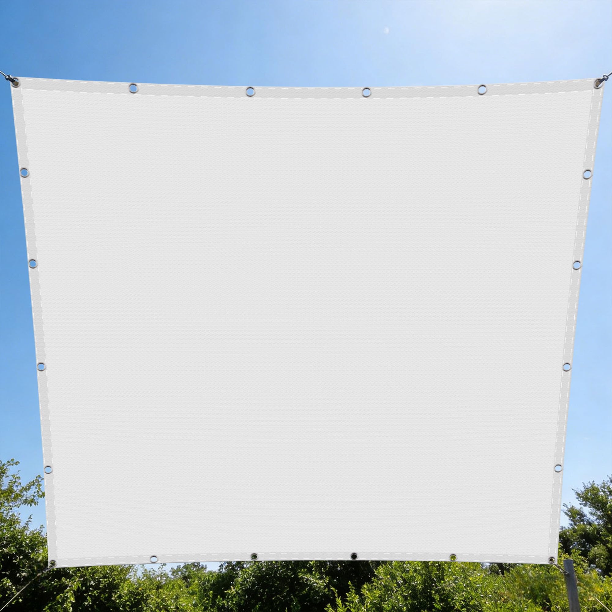 Voile d'ombrage étanche 2.5x2.5m blanc résistant à l'eau pour terrasse et jardin
