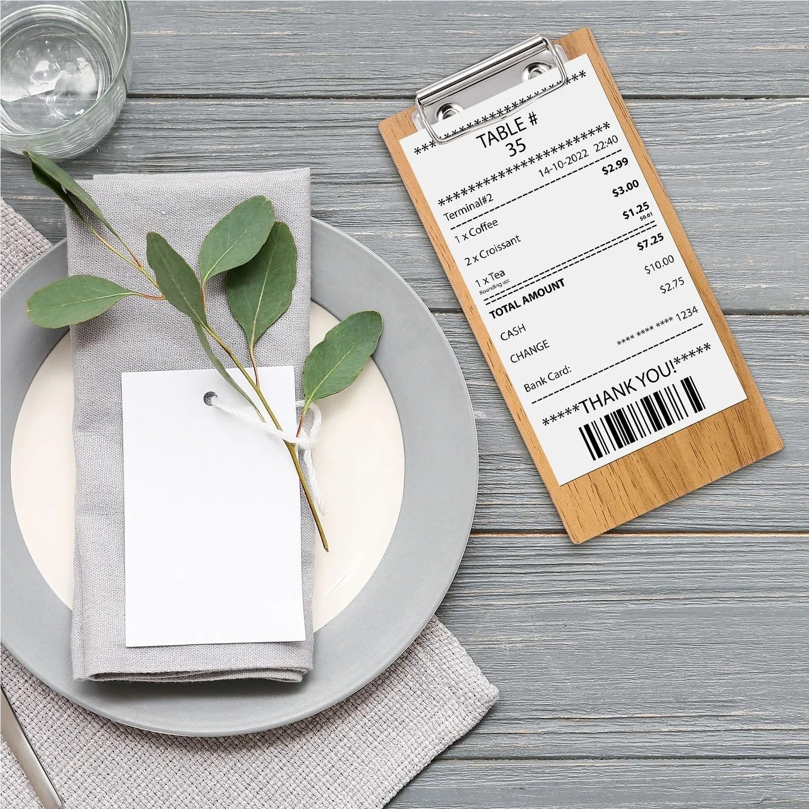 Portablocco Presentatori da 10/20 pezzi | For il ristorante, mini portablocco in legno, menu a mezza pagina, for server bar(Brown 20Pcs)