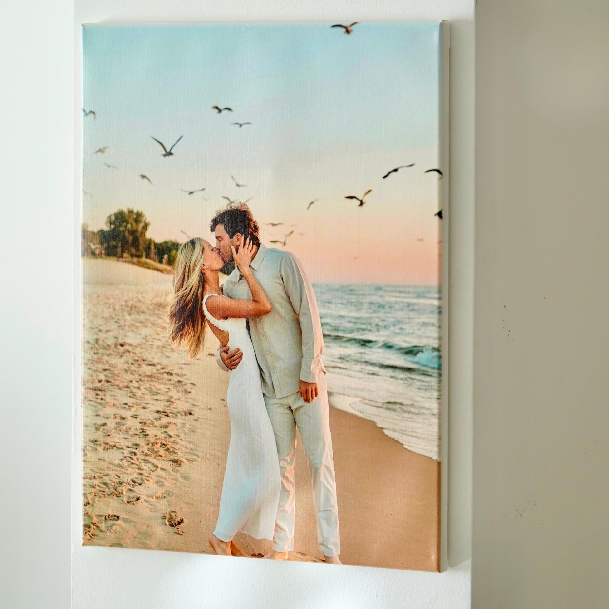 Lienzo Personalizado con 1 Foto en Bastidor de Madera | Cuadro Decorativo Moderno para Salón o Dormitorio | Regalo para Parejas, Aniversario, San Valentín | 30 x 40 cm