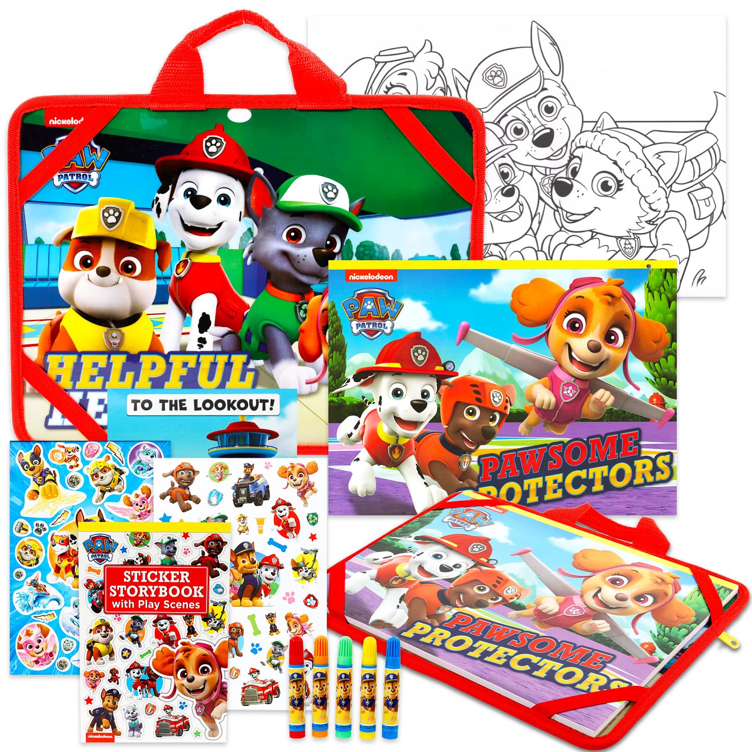 PAW Patrol フィギュア・車両・DVD・絵本セット Amazon.com: Paw Patrol Travel Activity Set for Kids - Bundle with