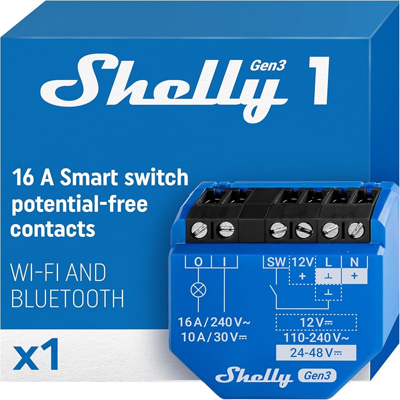 Shelly 1 Gen3 WLAN okos relé lichtschalter Alexa Google Home kompatibilis