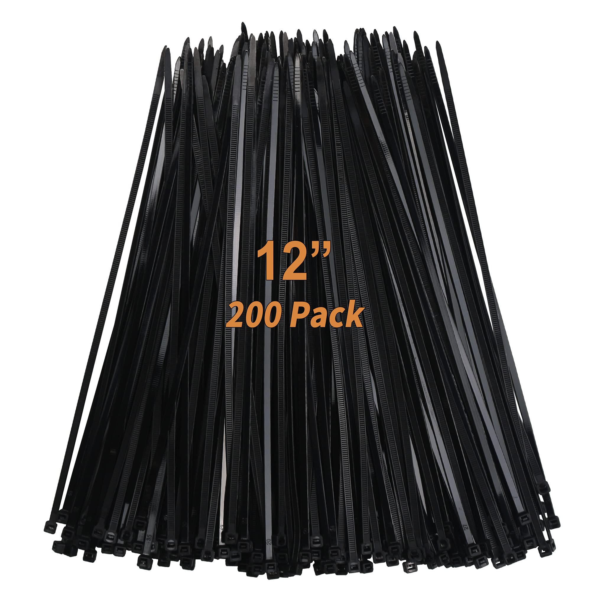 12 Inch Zip Ties 200 PCS, 12