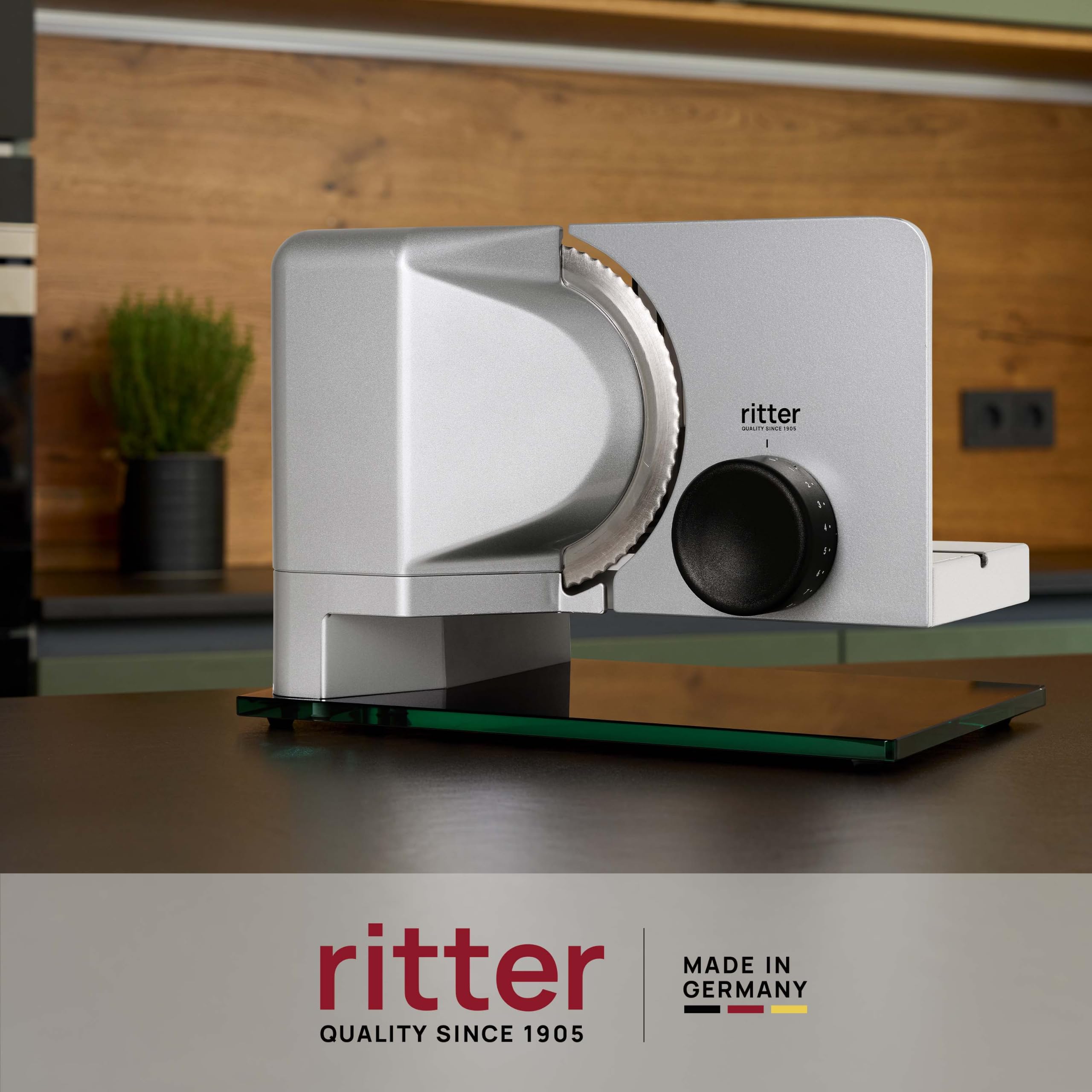 ritter Trancheuse universelle sono 2 trancheuse électrique à moteur ECO, fabriquée en Allemagne, couleur metal argenté
