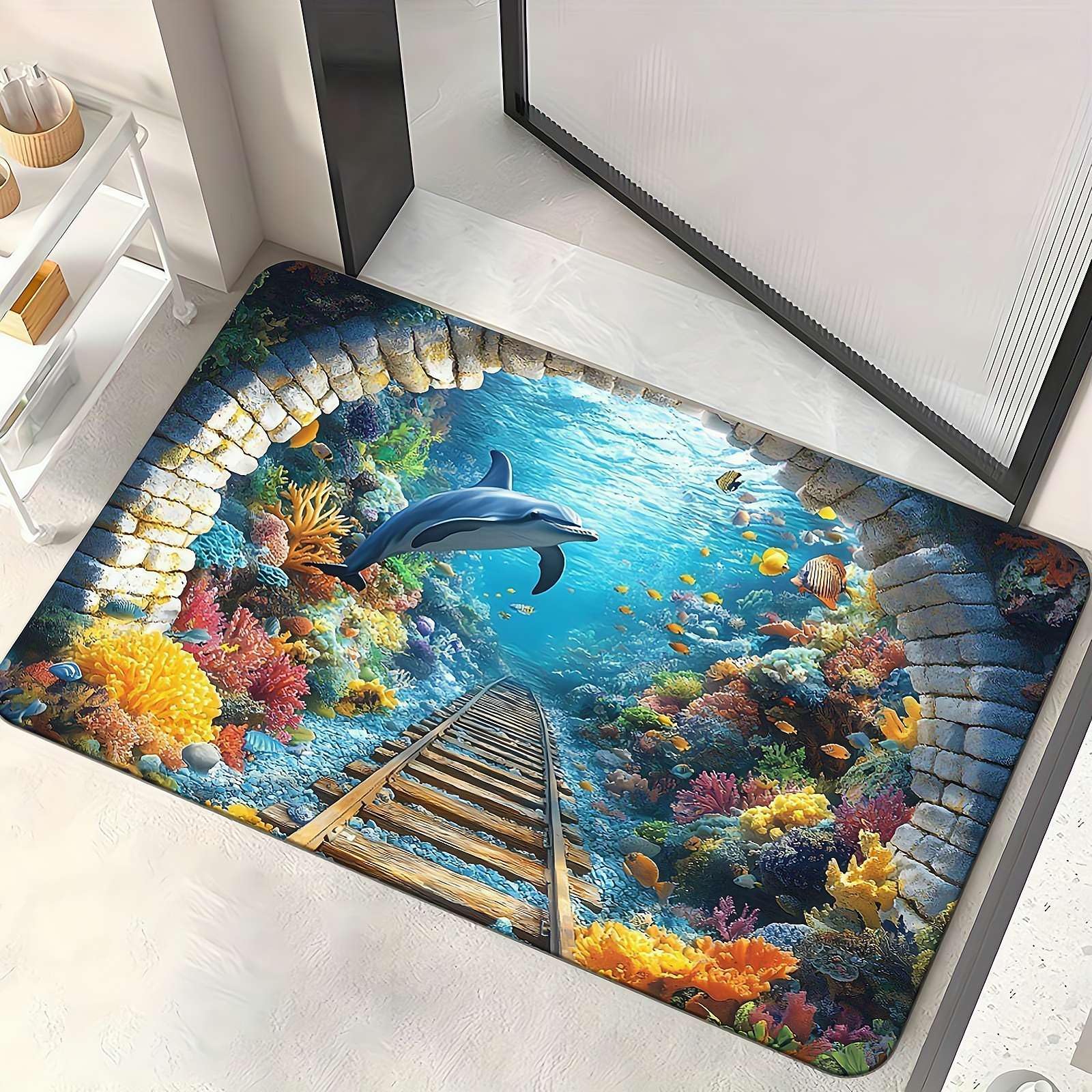 FLKWOP 2026 Muti-Design 3D Rugs Optical Illusion, Get Scared, Rug That Looks Like a Hole, Optical Illusion Rugs, As Test & Game with Your Cat or Dog (15.7x23.6in)
