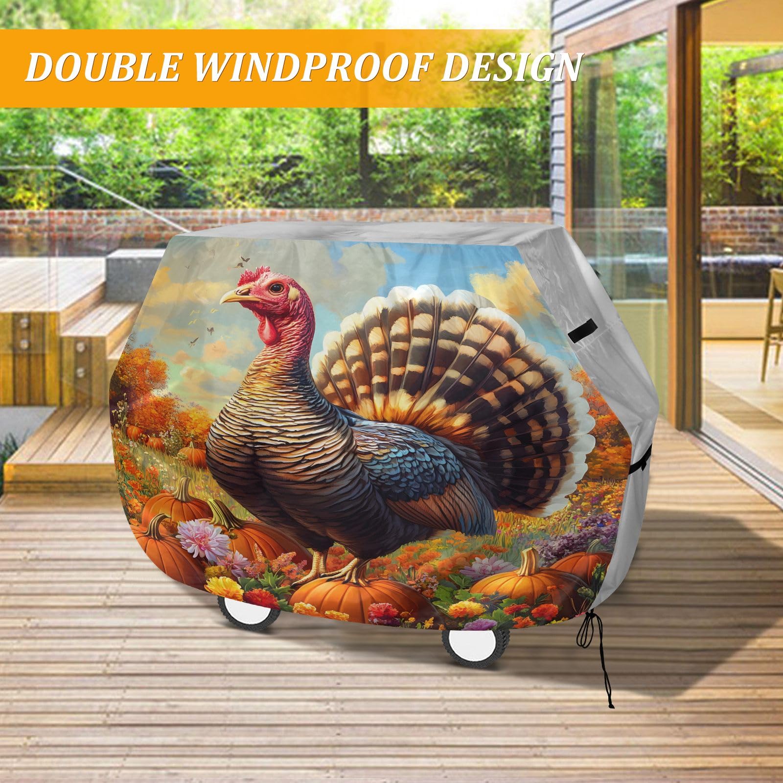 Copertura per barbecue di alta qualità, impermeabile, resistente allo sbiadimento, resistente, adatta per griglie fino a 25 in campo di zucca in Turchia