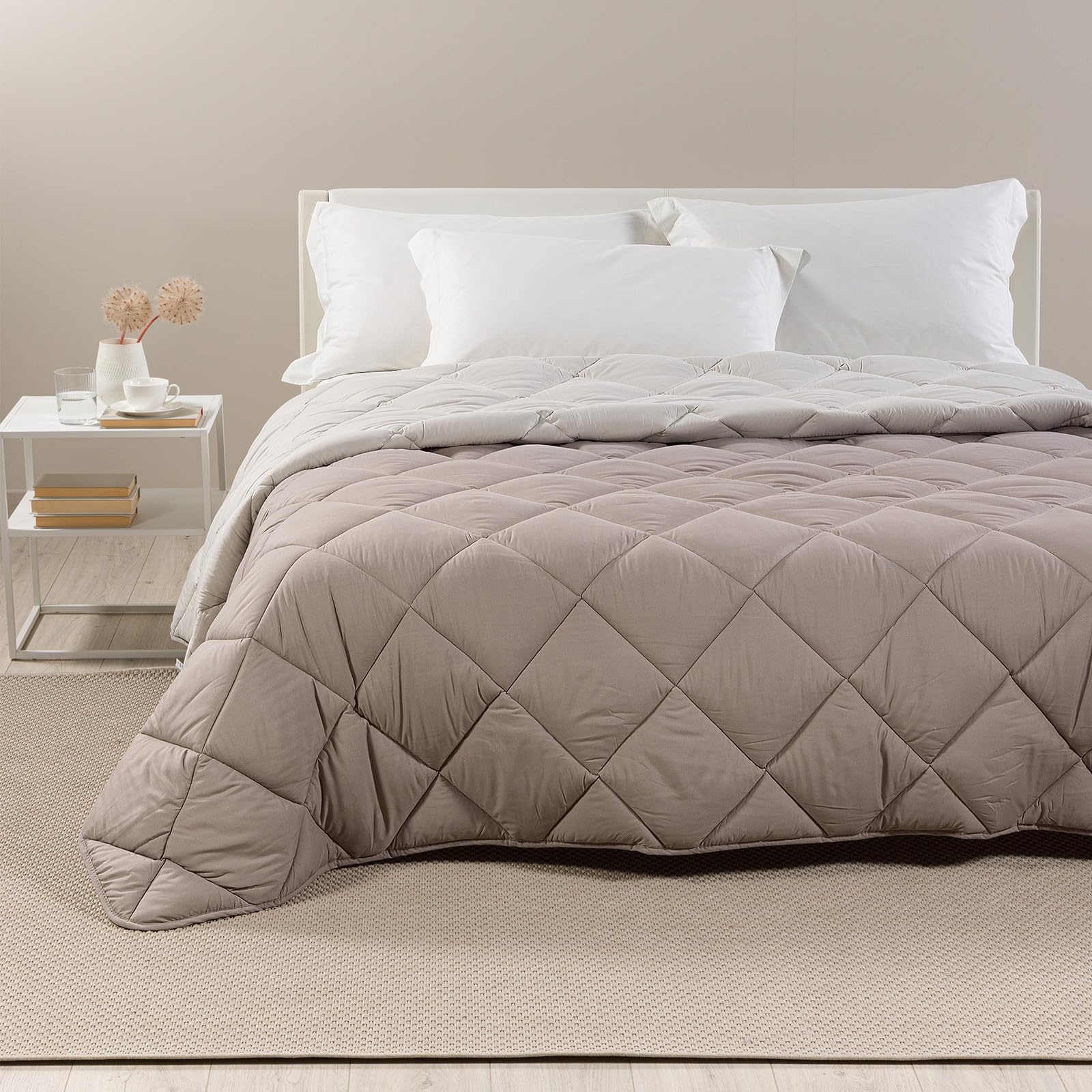 Caleffi - Trapunta Invernale Matrimoniale 260x265 in Microfibra, Piumone Matrimoniale Invernale Morbido Avvolgente, Piumino Imbottito Resistente Lavabile, Coperta Trapuntata Anallergica Made in Italy