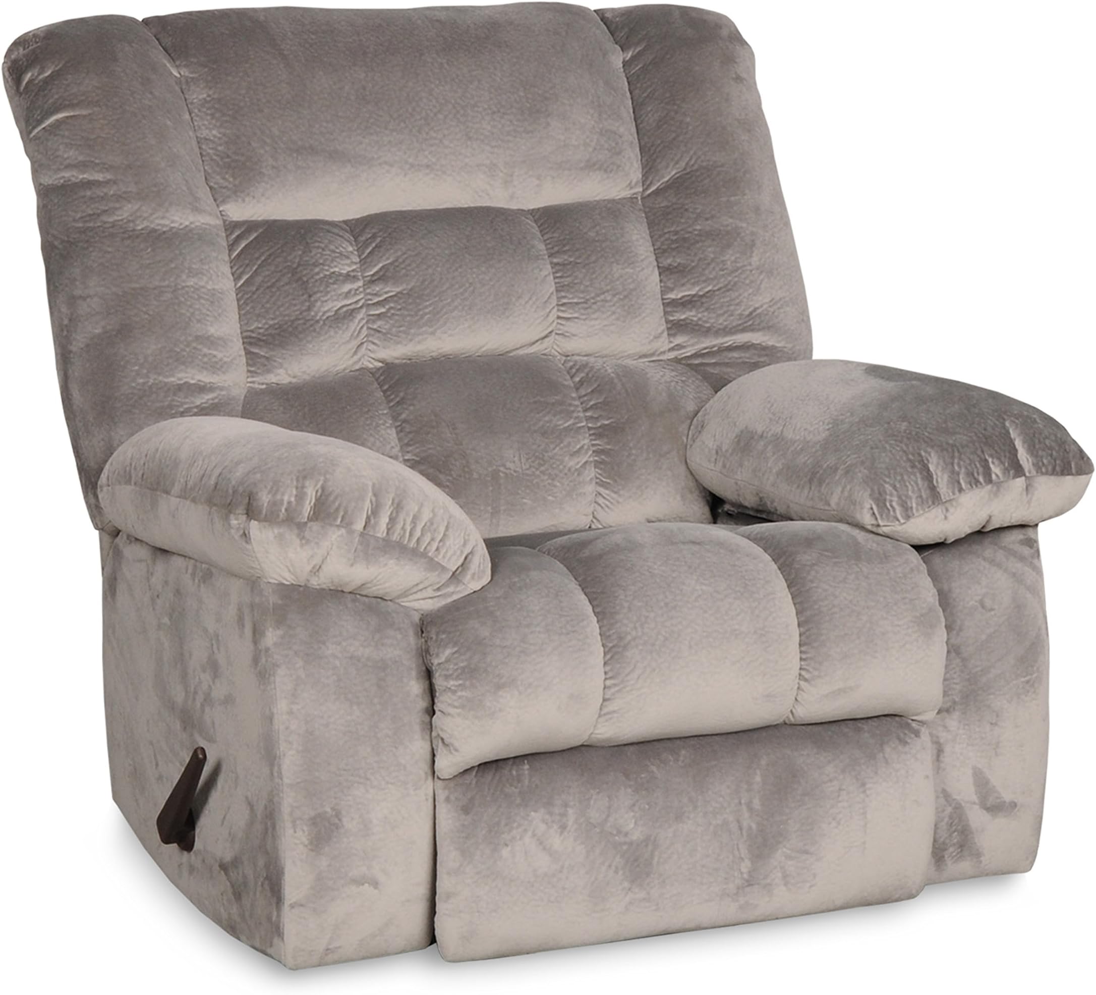 RevoluXion Sophie Three Position Rocker Recliner Covered in a Soft Chenille Grey Fabric - Perfect for The Living Room, Family Room, Nursery, Game Room, Any Room! Easy to Clean Too!