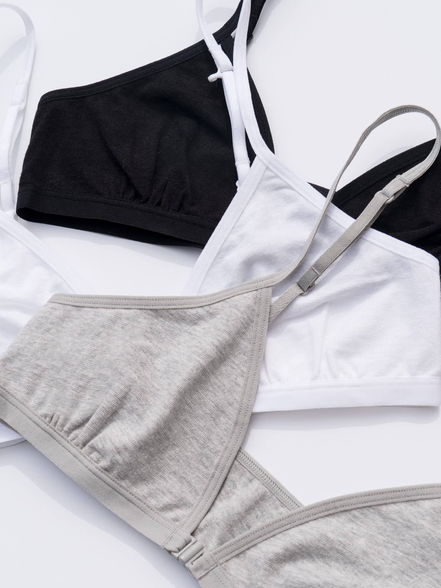 Fruit of the Loom Duże dziewczęce 3-pak bawełnianych biustonoszy, regulowany i wszechstronny