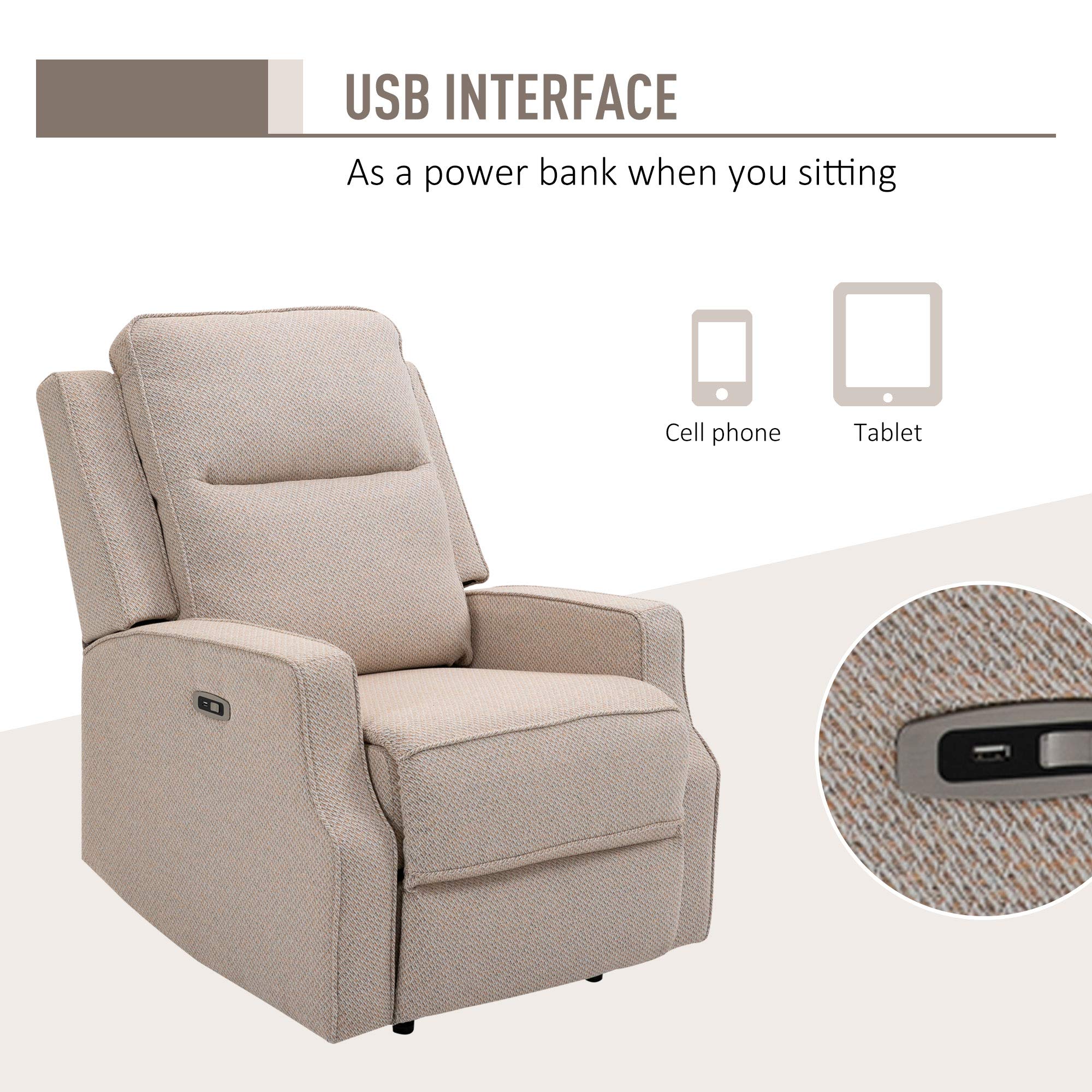 Electric Power Wall Hugger Recliner Chair Armchair Sofa with