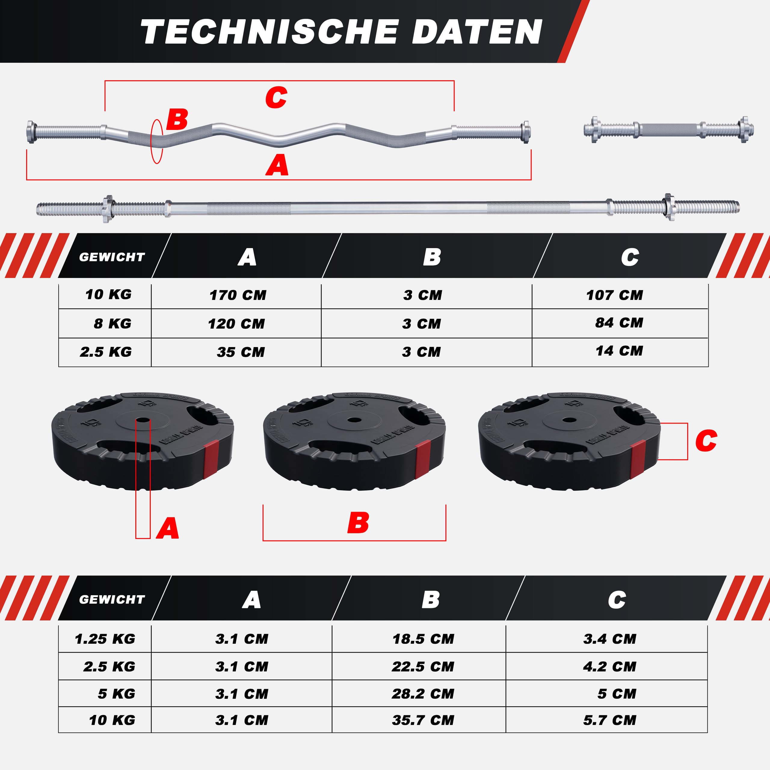 GORILLA SPORTS® Hantelbank mit 100 kg Hantelset und Latzug , Ablage | Mit verstellbarer, Dip-Station, Butterfly, Curlpult und Beincurler, bis 280 kg; Multifunktionsbank und Kraftstation